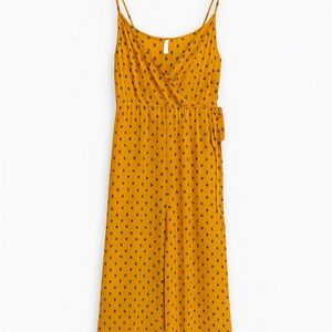 Xhilaration Mustard Yellow Floral Jumpsuit – Size L